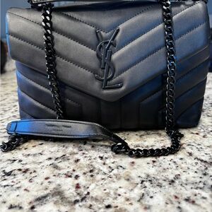 Black Quilted Chain Bag YSL